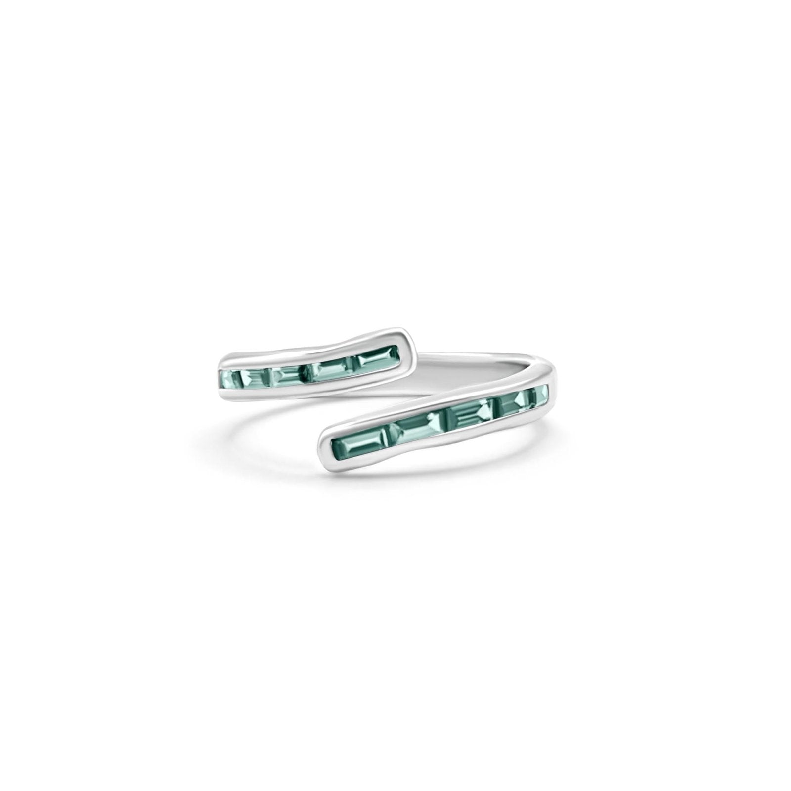 Fern Green Topaz Sterling Silver Gemstone Stacking Ring - Honoura