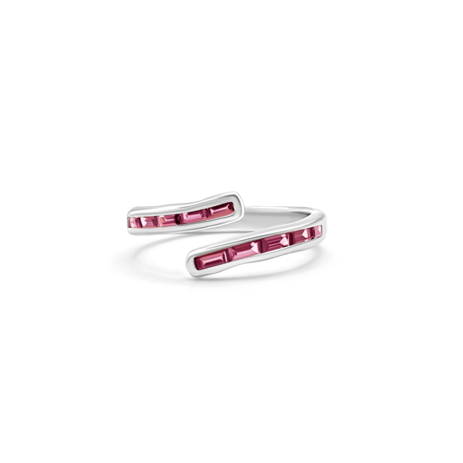 Rhodolite Sterling Silver Gemstone Stacking Ring - Honoura