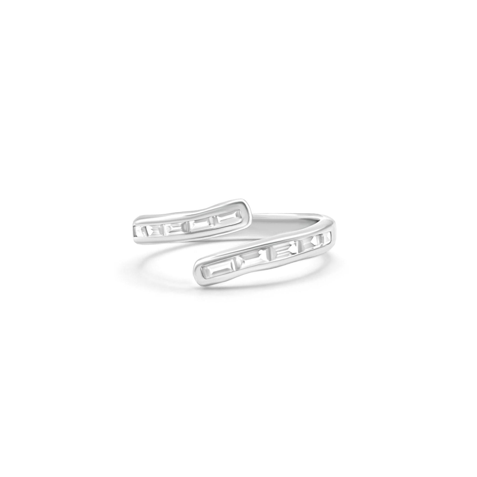 White Topaz Sterling Silver Gemstone Stacking Ring - Honoura