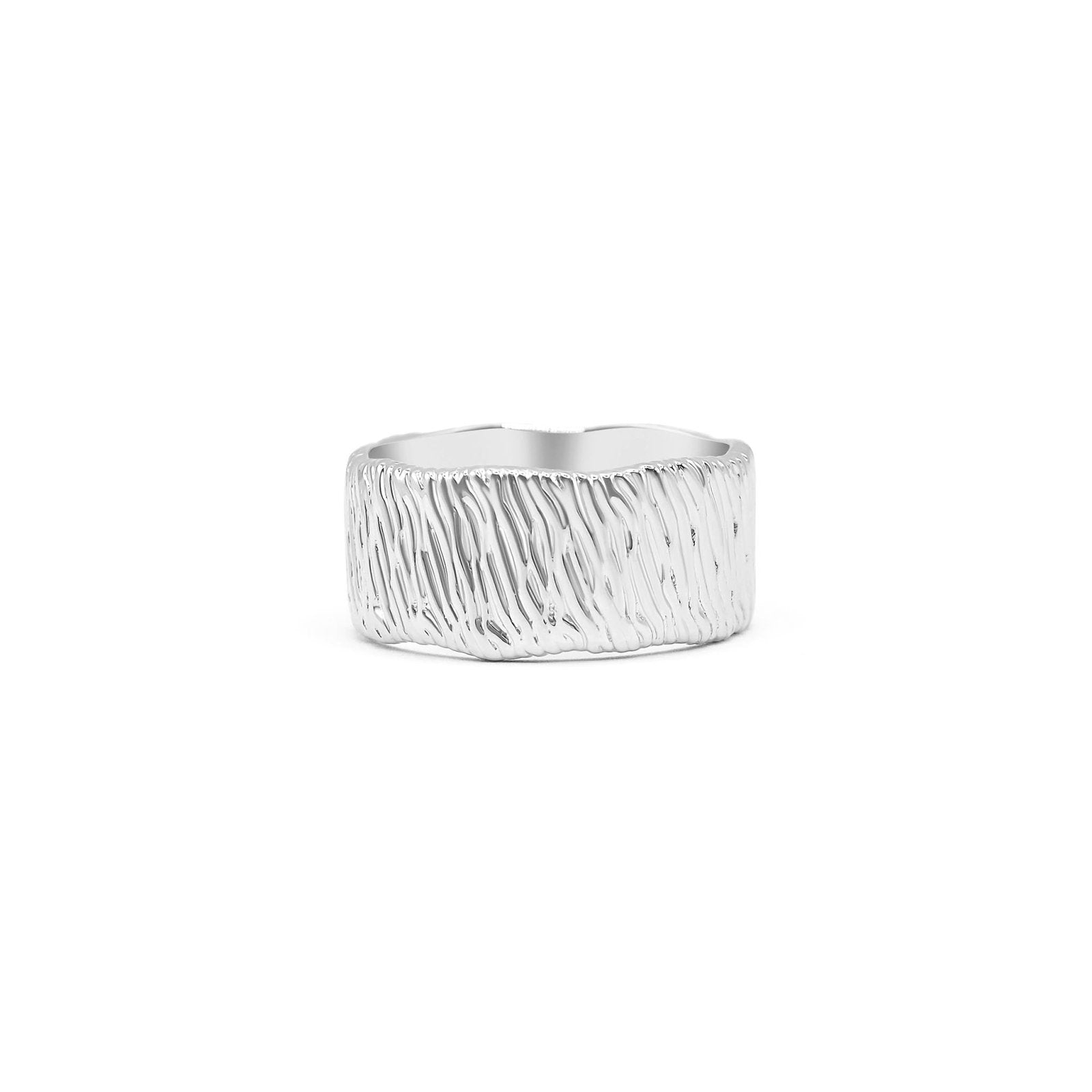 Wide Sterling Silver Statement Ring - Honoura