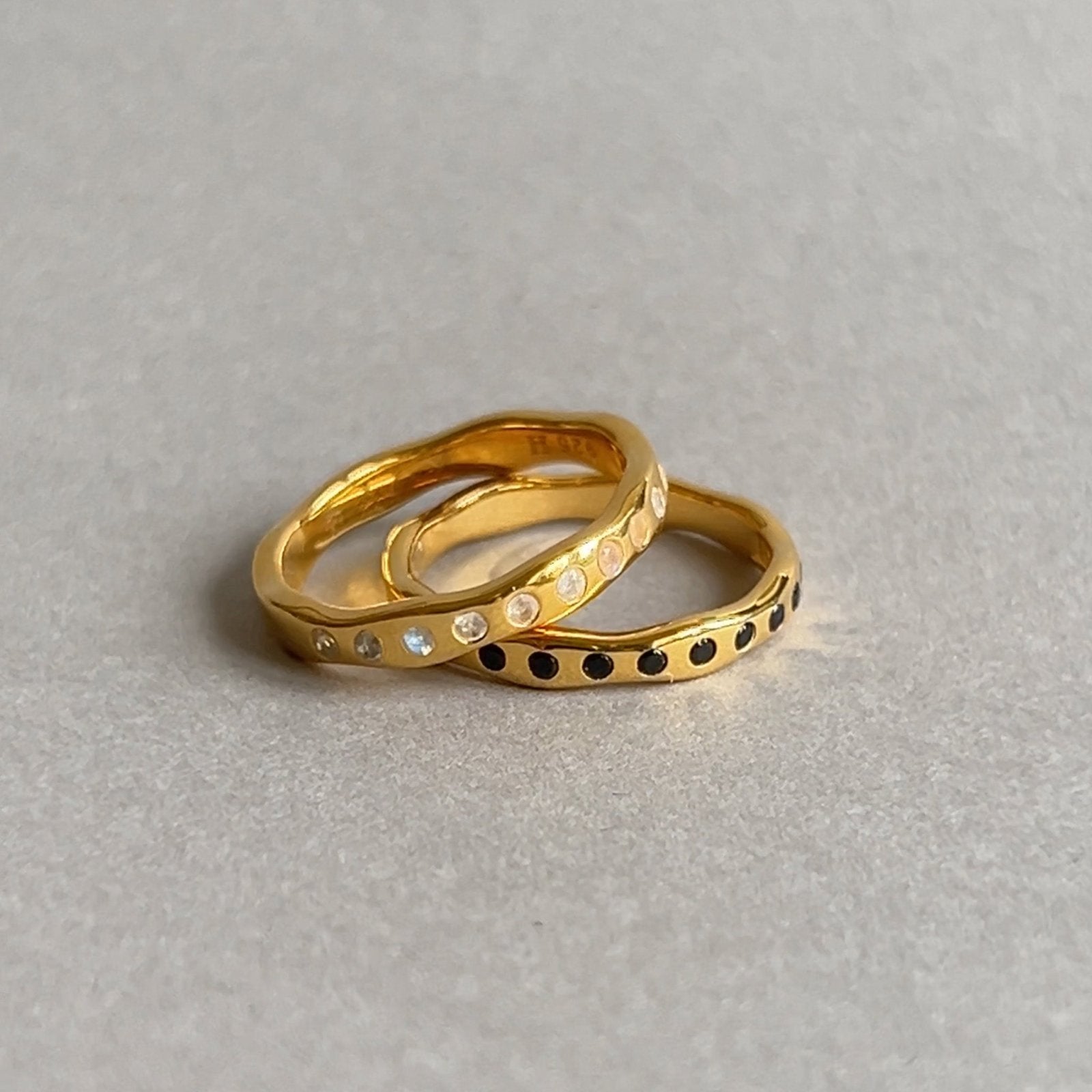 Rainbow Moonstone 18k Gold Vermeil Gemstone Stacking Ring - Honoura