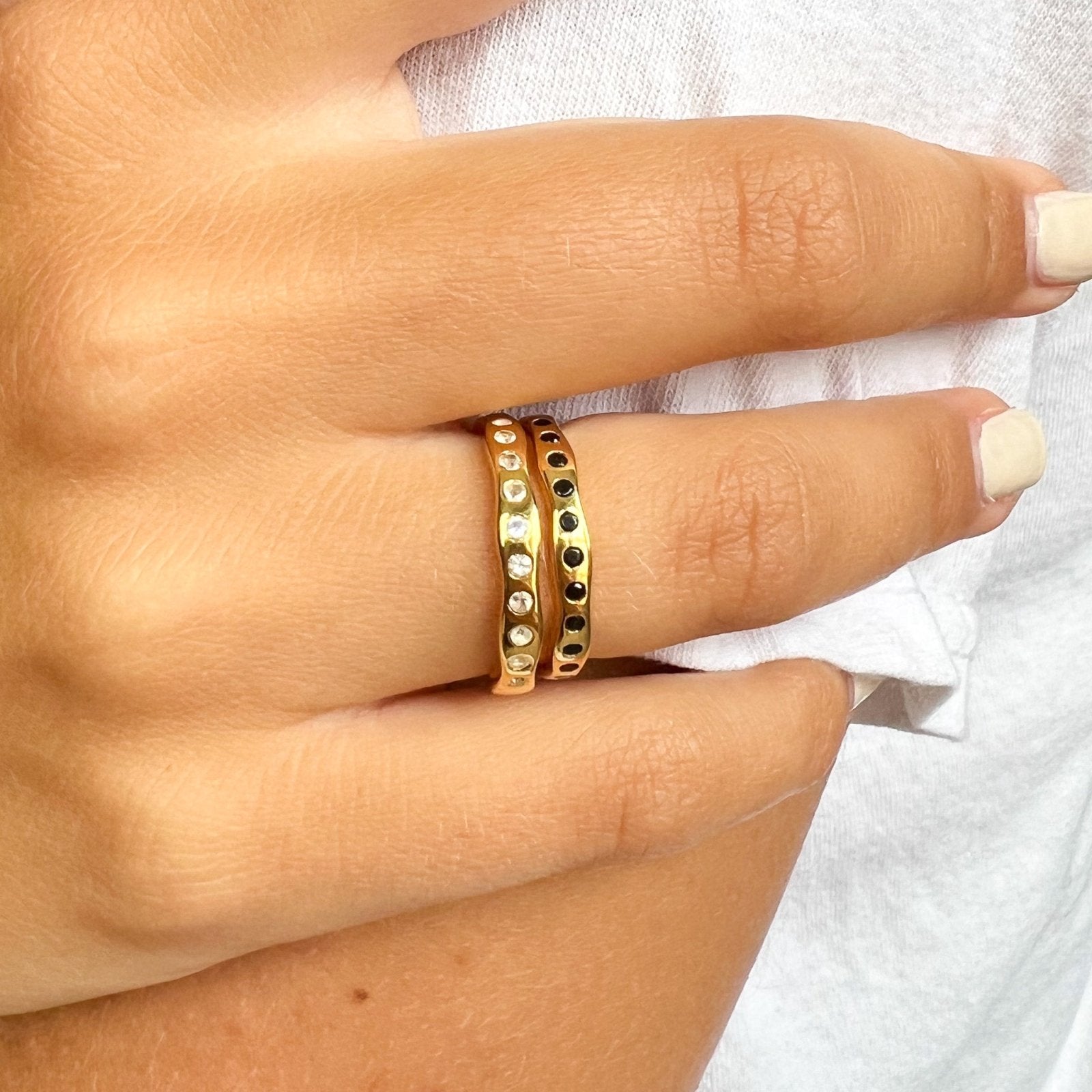 Rainbow Moonstone 18k Gold Vermeil Gemstone Stacking Ring - Honoura