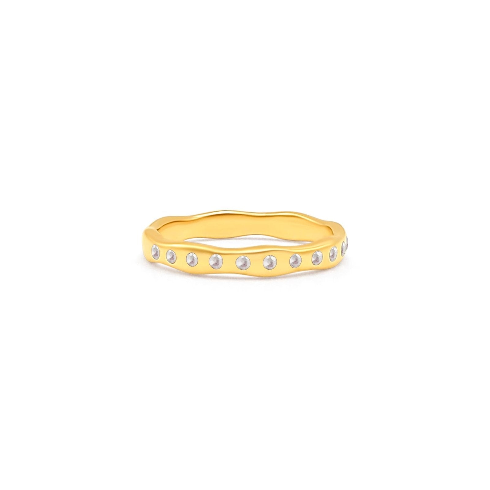 Rainbow Moonstone 18k Gold Vermeil Gemstone Stacking Ring - Honoura
