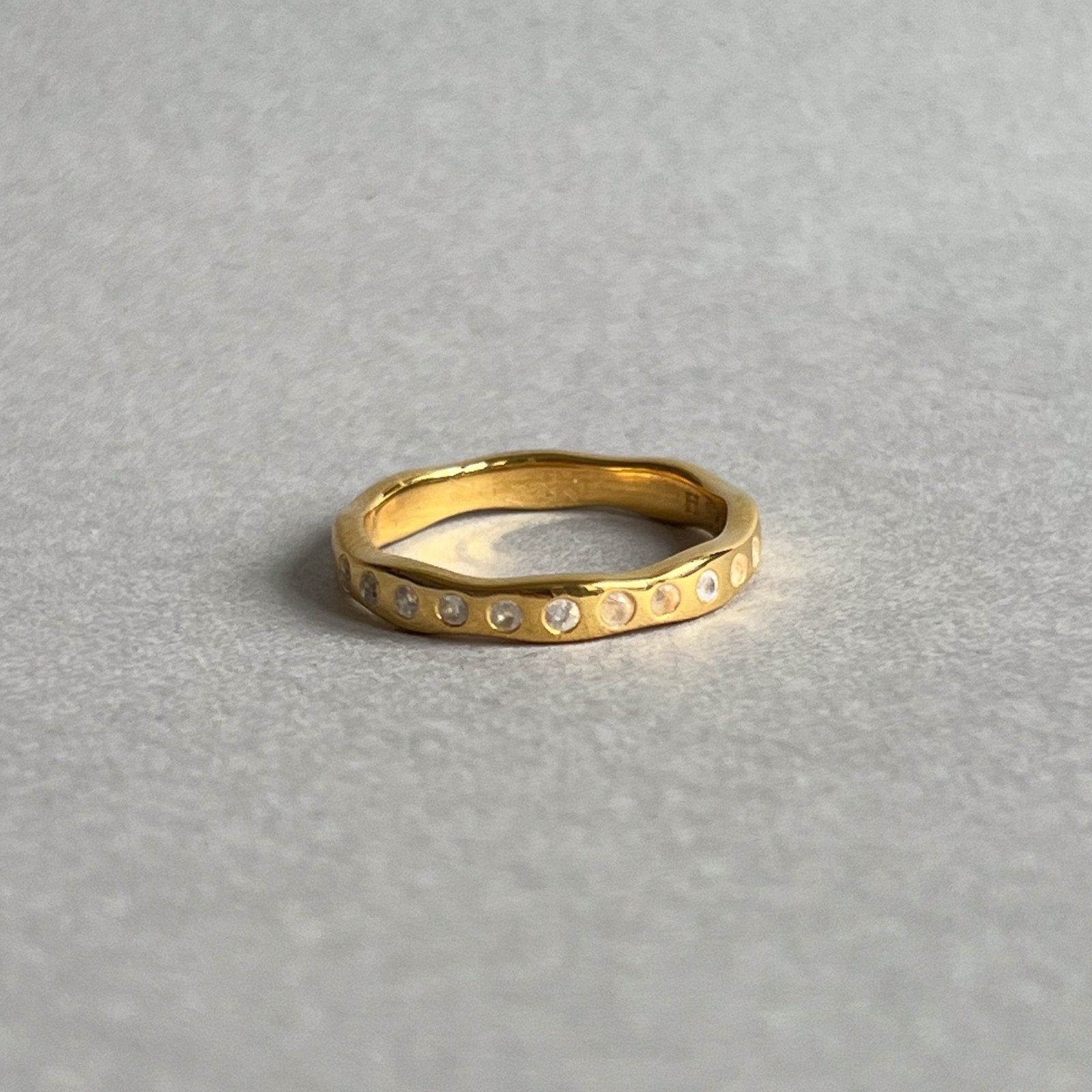 Rainbow Moonstone 18k Gold Vermeil Gemstone Stacking Ring - Honoura