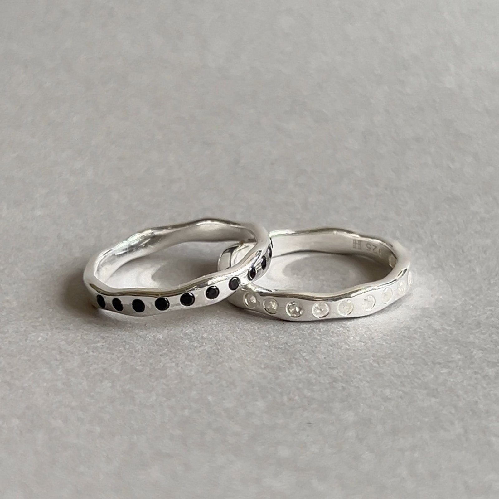 Rainbow Moonstone Sterling Silver Gemstone Stacking Ring - Honoura