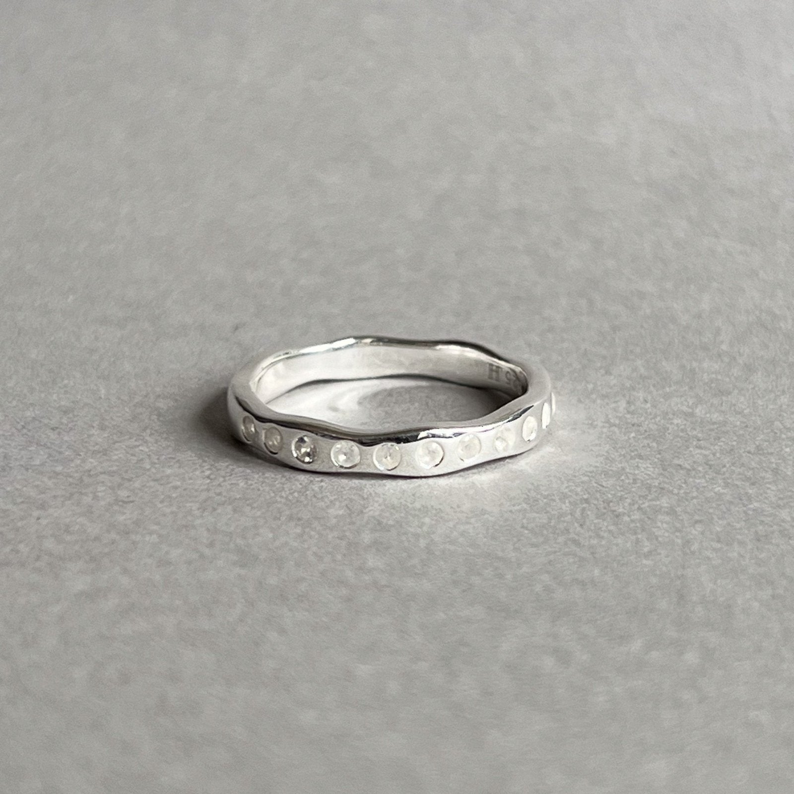 Rainbow Moonstone Sterling Silver Gemstone Stacking Ring - Honoura