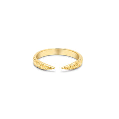 18k Gold Vermeil Textured Open Stacking Ring - Honoura