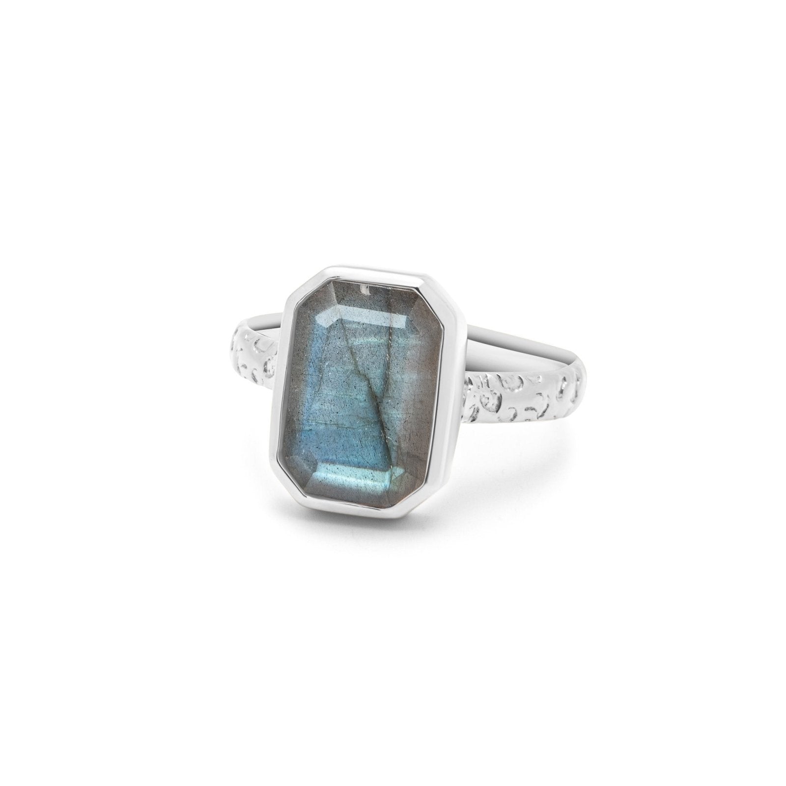Labradorite Sterling Silver Statement Gemstone Ring - Honoura