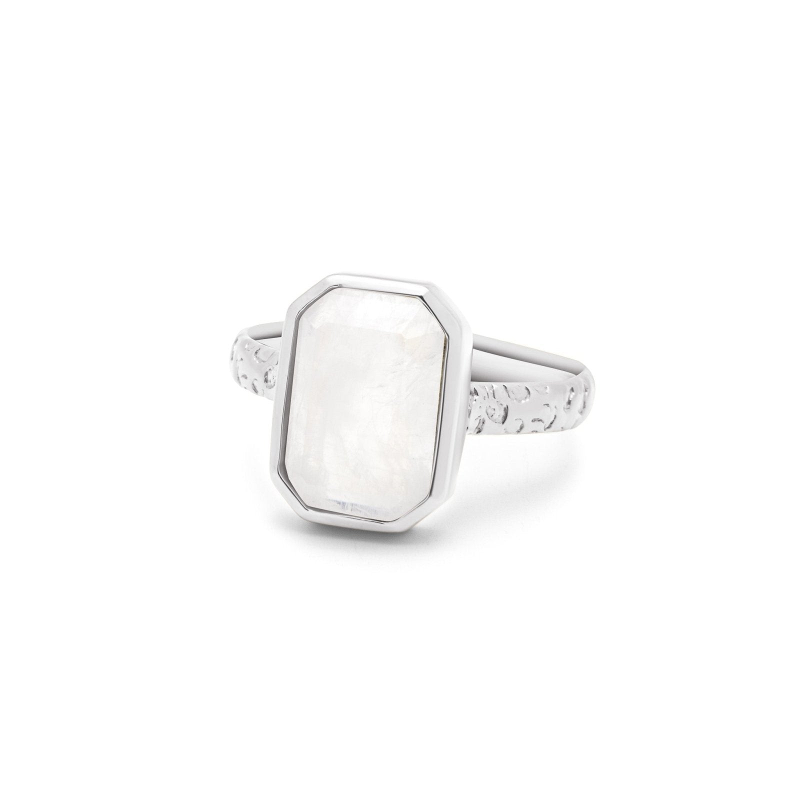 Rainbow Moonstone Sterling Silver Gemstone Ring - Honoura