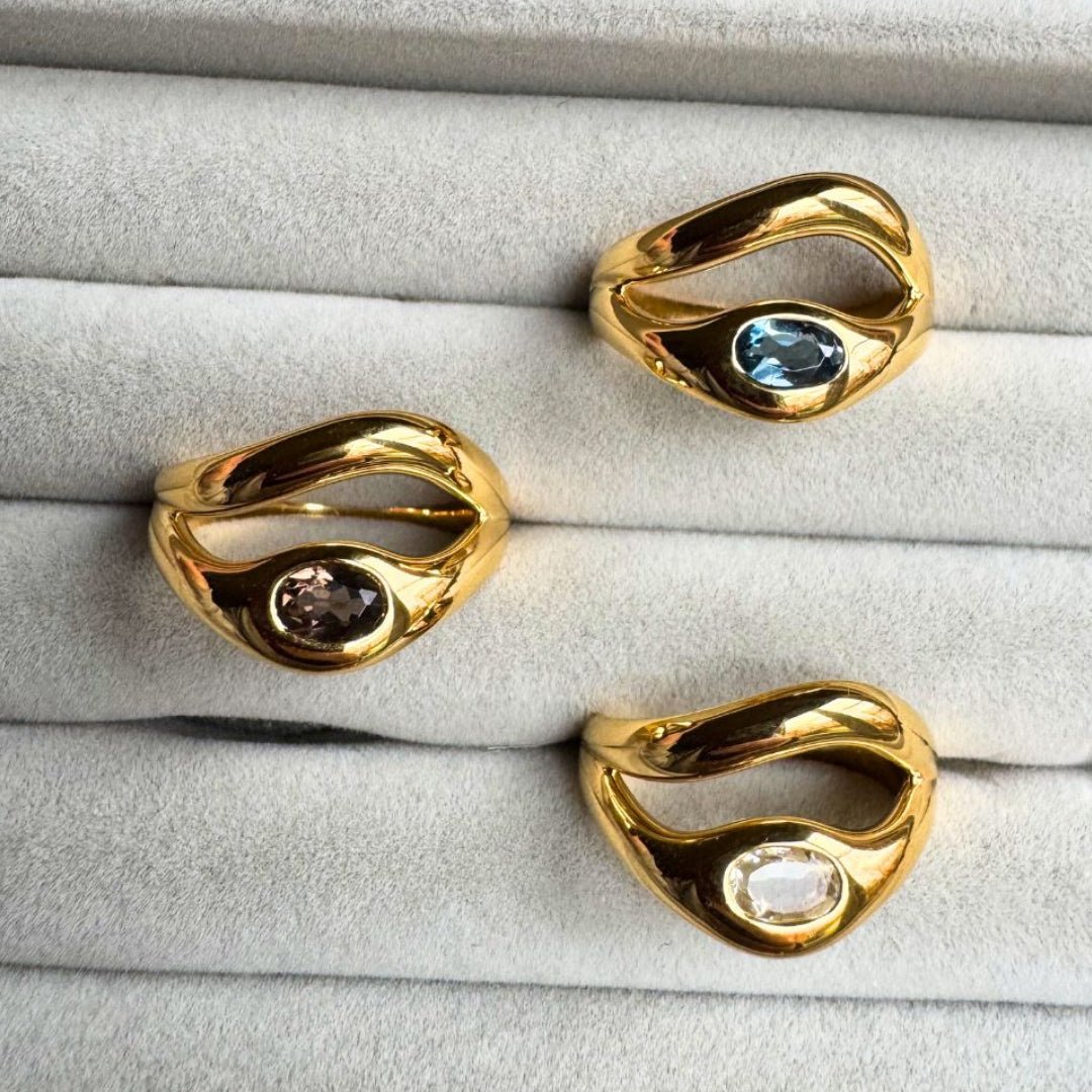 Bella Green Amethyst Gold Vermeil Ring - Honoura