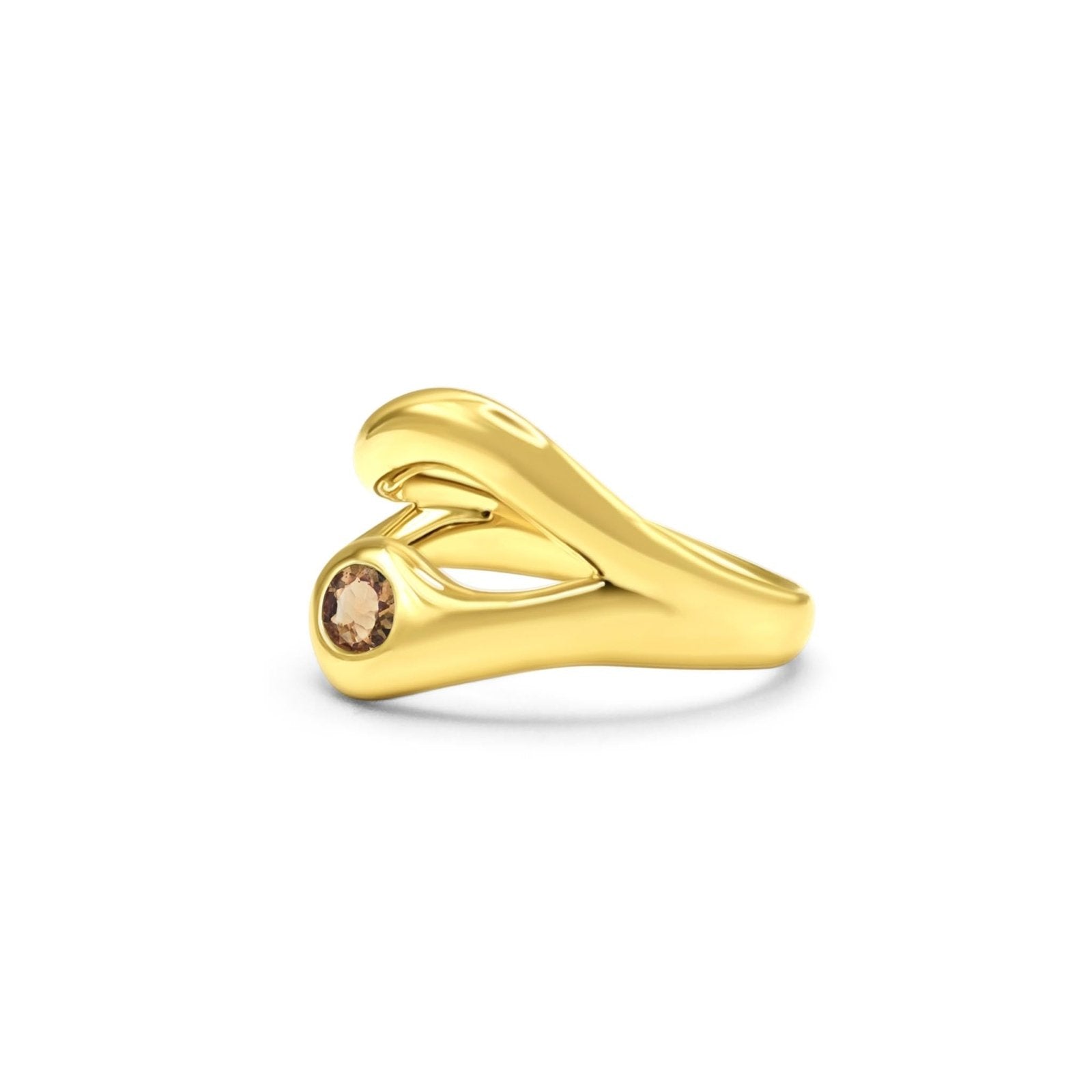 Bella Smokey Quartz Gold Vermeil Ring - Honoura