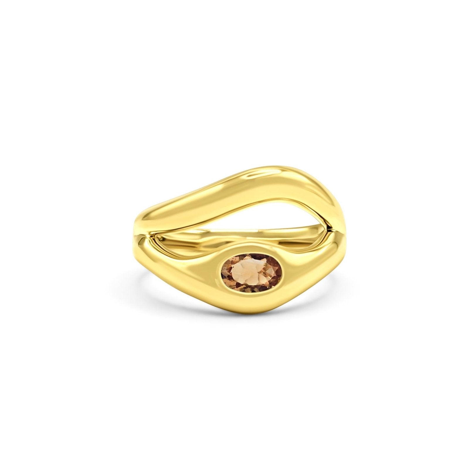 Bella Smokey Quartz Gold Vermeil Ring - Honoura