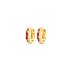 Gwenie Rhodolite Mini Gold Vermeil Hoops - Honoura