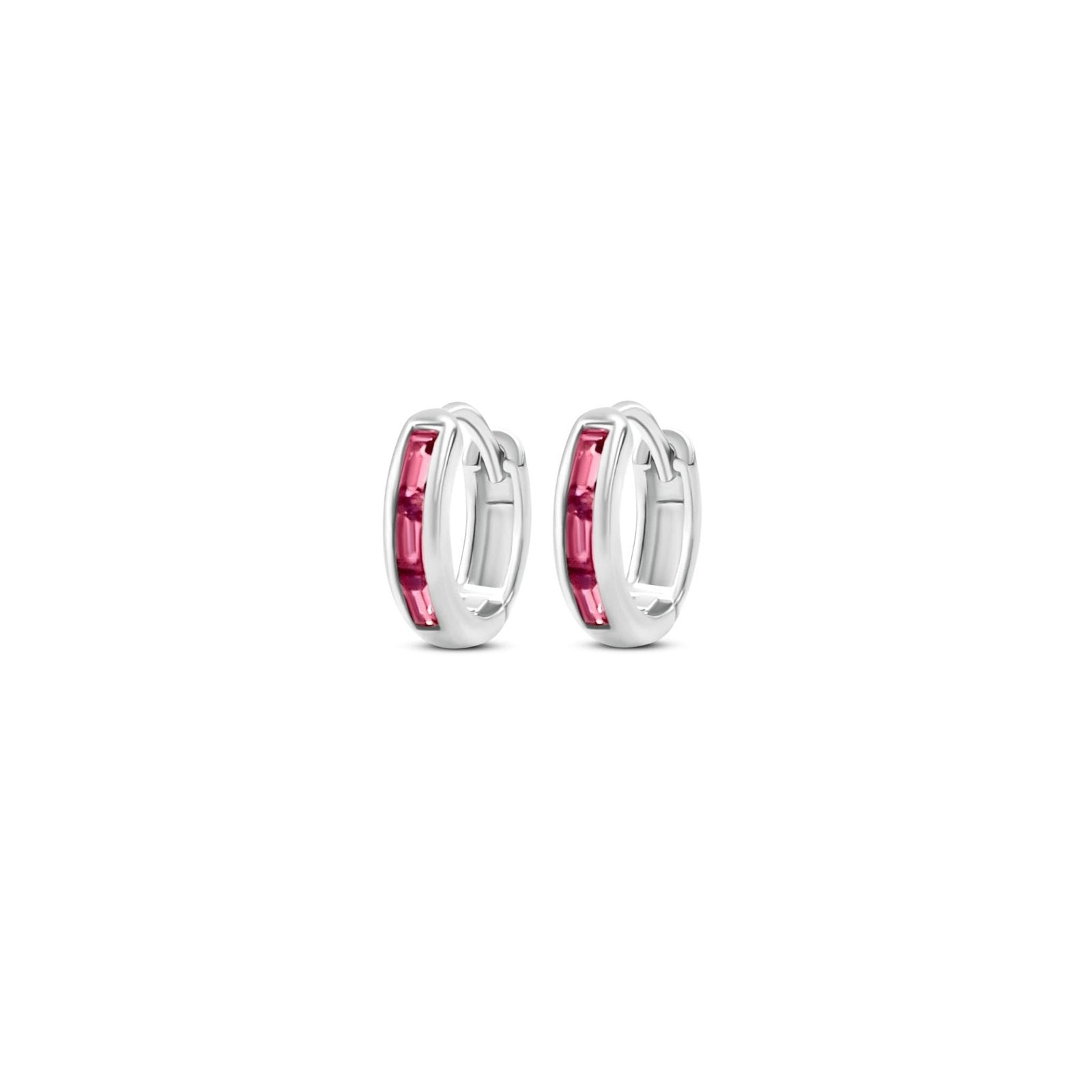 Gwenie Rhodolite Mini Silver Hoops - Honoura