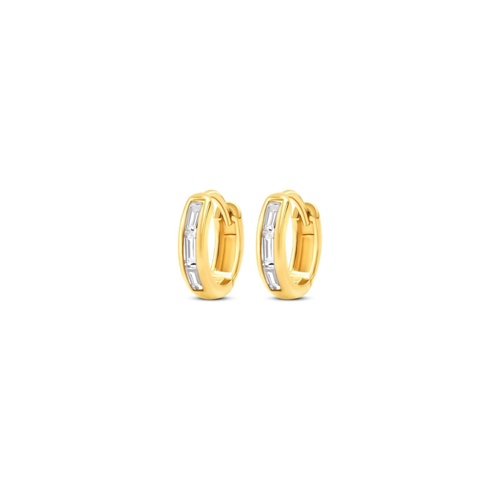 Gwenie White Topaz Mini Gold Vermeil Hoops - Honoura