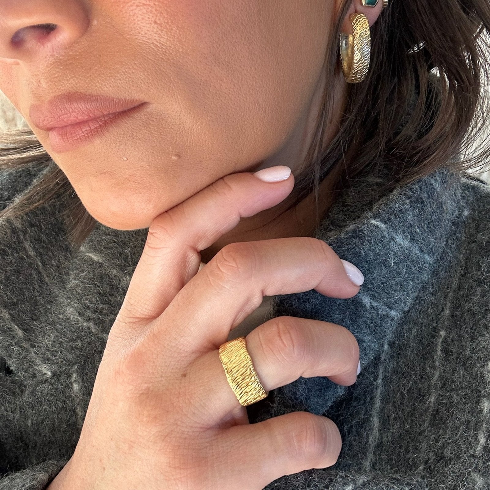 Irle Wide Gold Vermeil Ring - Honoura