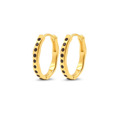 Kyma Black Spinel Midi Gold Vermeil Hoops - Honoura