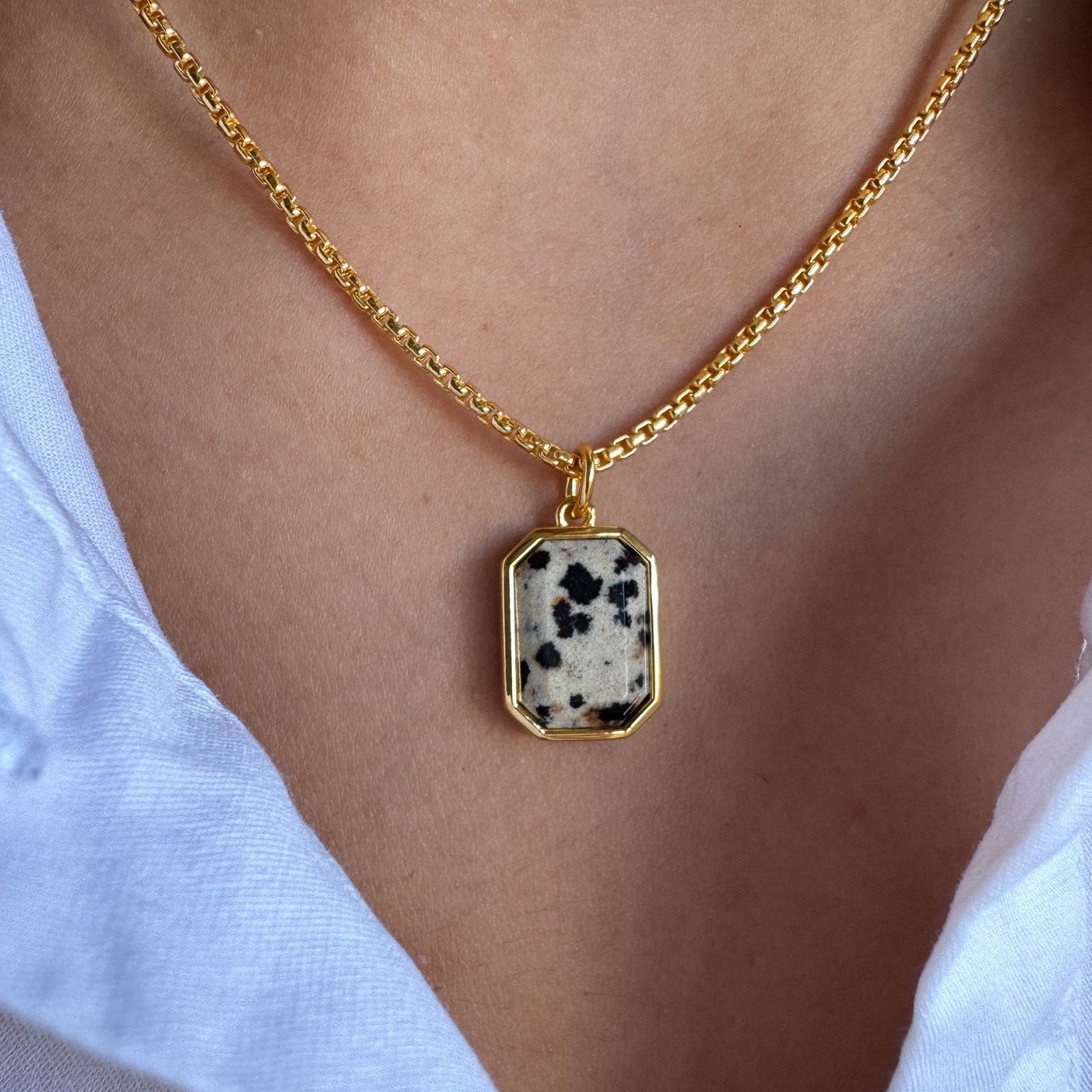 Vye Dalmatian Jasper Gold Vermeil Necklace - Honoura