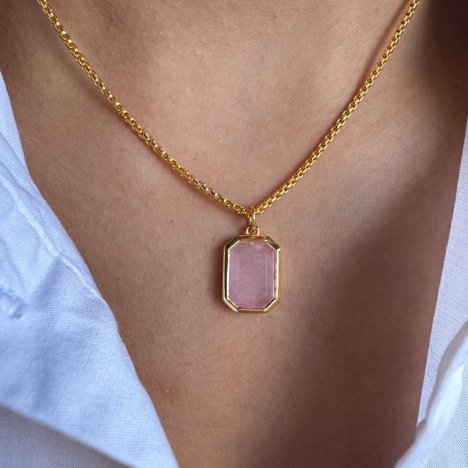 Vye Rose Quartz Gold Vermeil Necklace - Honoura