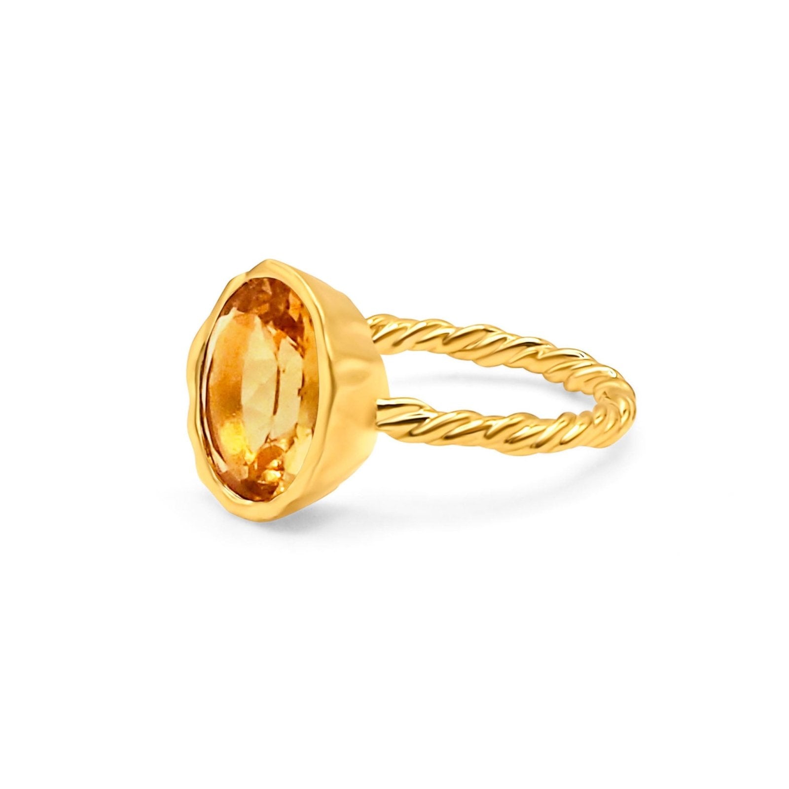 Avra Citrine Gold Vermeil Ring - Honoura