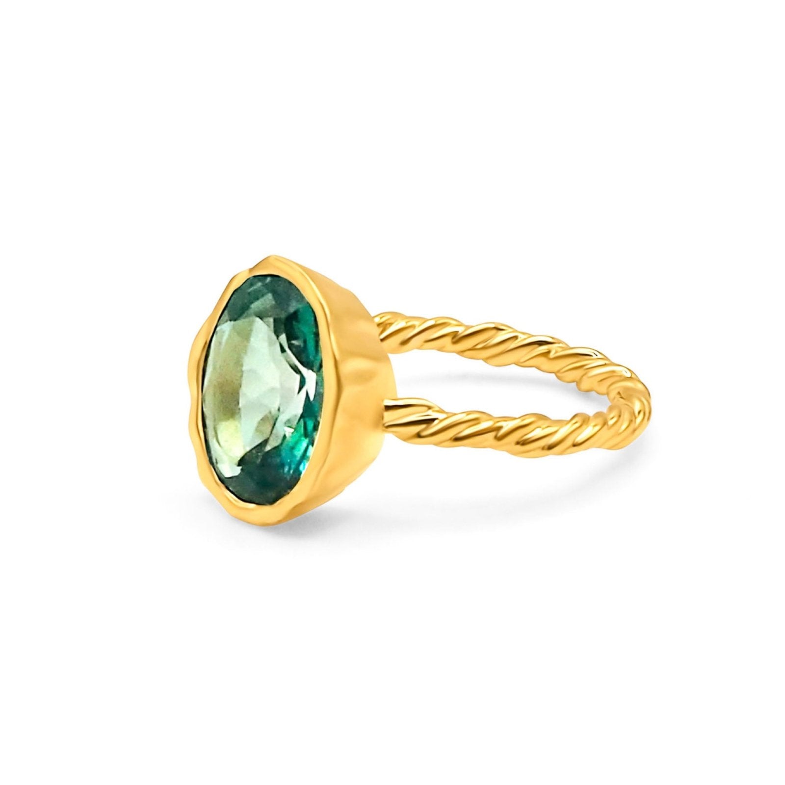 Avra Fern Green Topaz Gold Vermeil Ring - Honoura