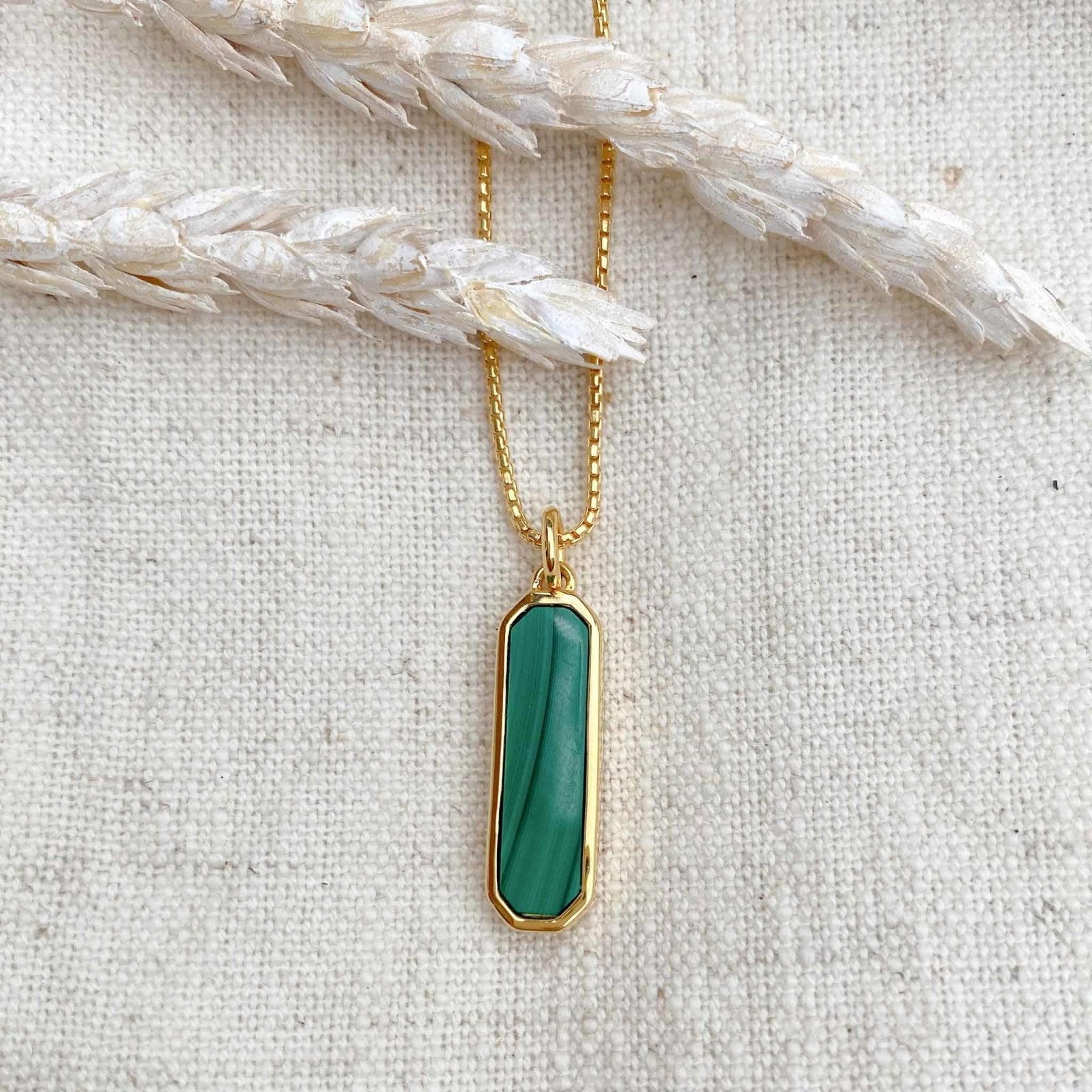 Eva Malachite Gold Vermeil Charm - Honoura