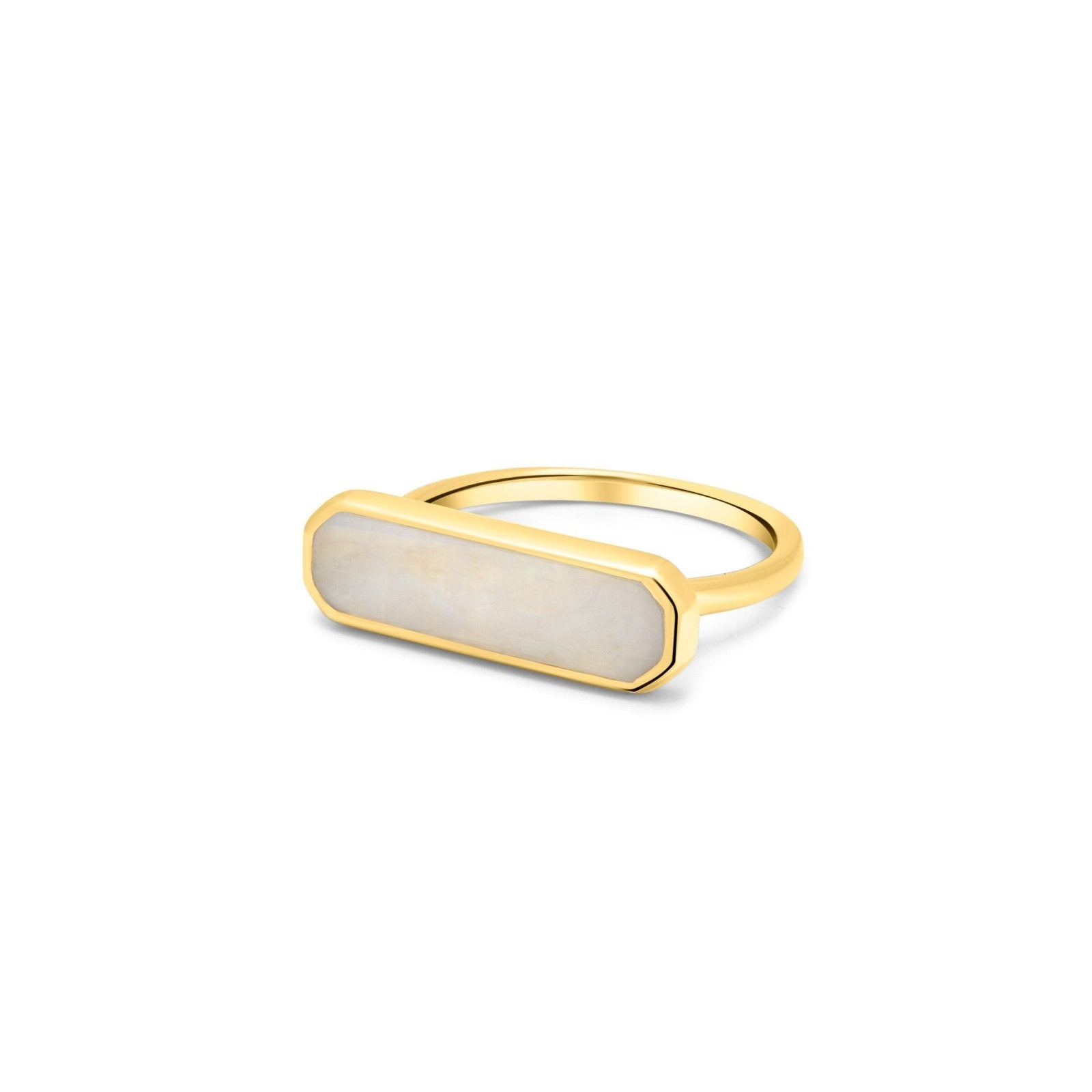 Eva Rainbow Moonstone Gold Vermeil Ring - Honoura