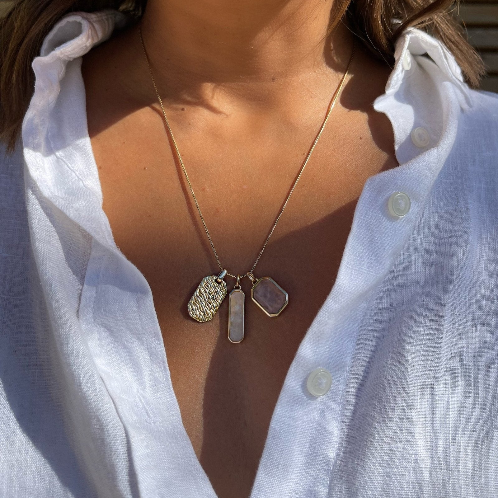 Two Heart Necklace- Silver & Gold Vermeil – Lottie Mutton