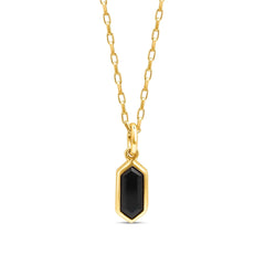Lile Black Onyx Gold Vermeil Necklace - Honoura