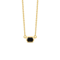 Lile Mini Black Onyx Gold Vermeil Necklace - Honoura