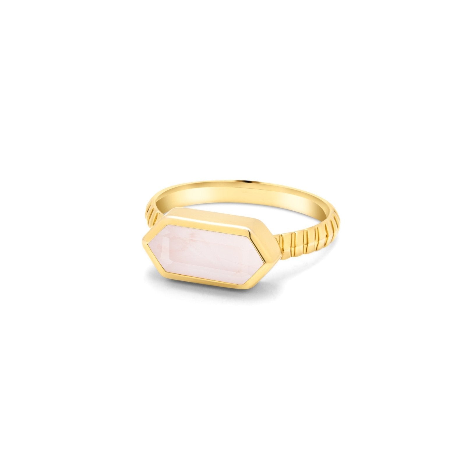Lile Rose Quartz Gold Vermeil Ring - Honoura