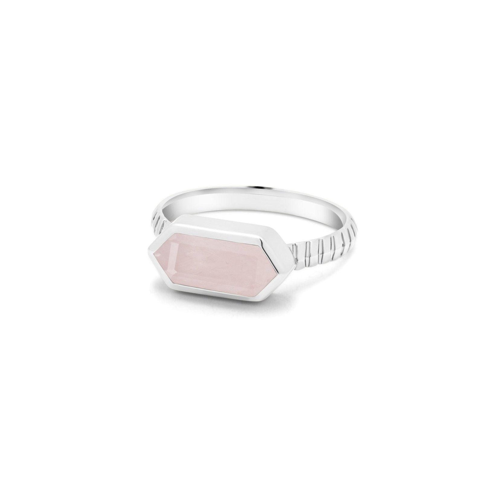 Lile Rose Quartz Silver Ring - Honoura