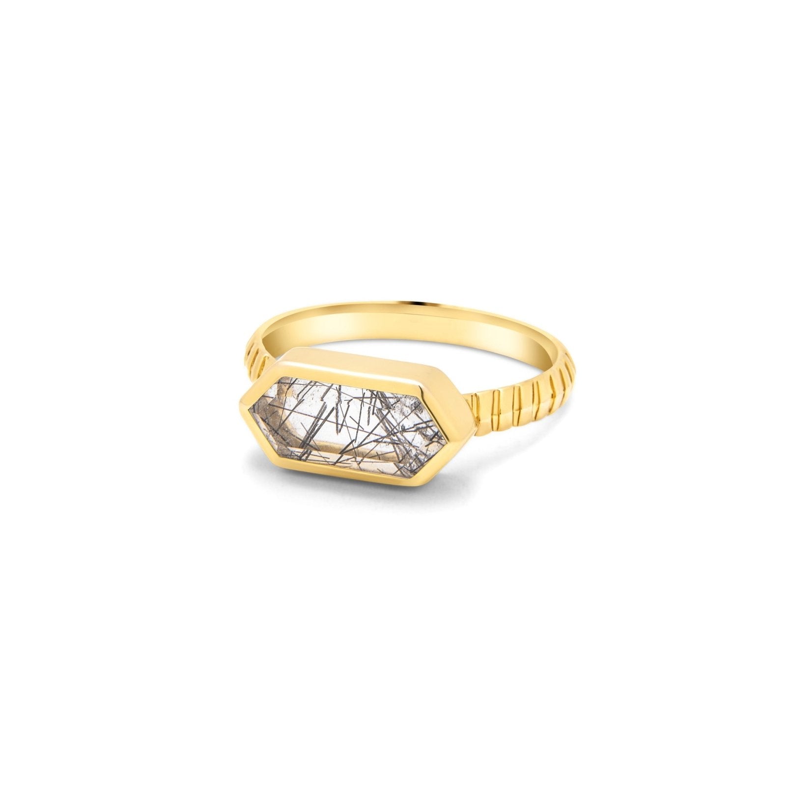 Lile Rutile Quartz Gold Vermeil Ring - Honoura