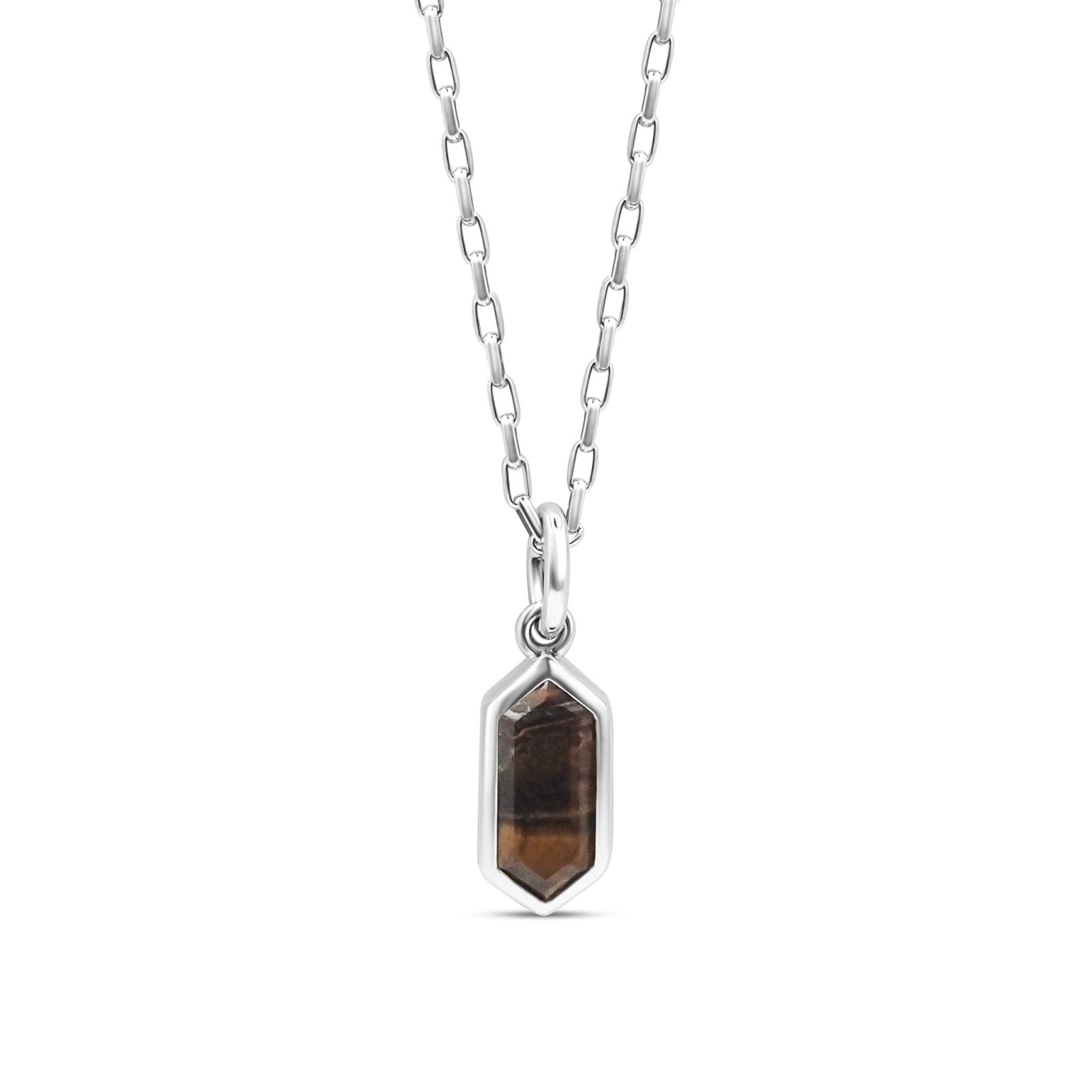 Lile Tigers Eye Silver Necklace - Honoura