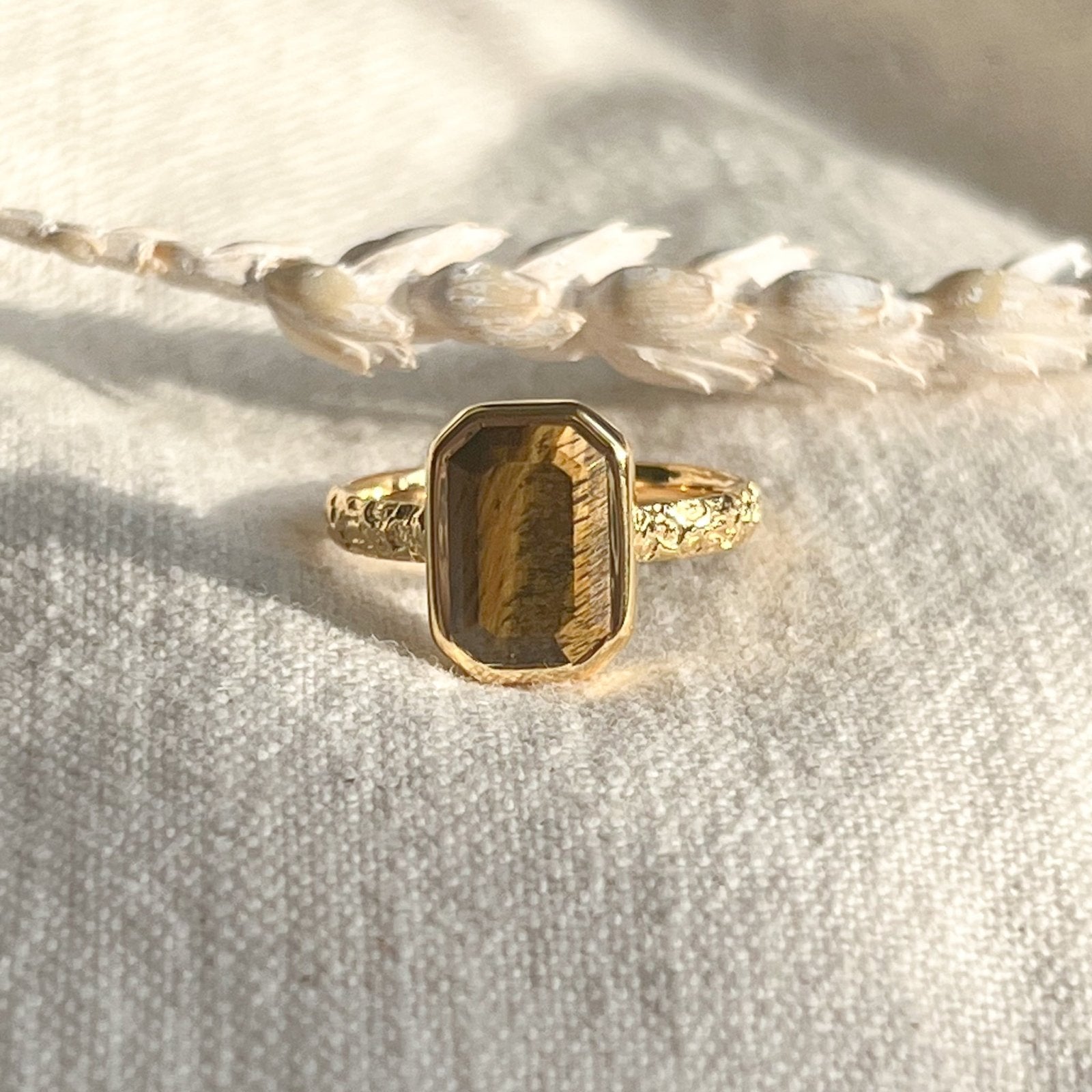 Vye Tigers Eye Gold Vermeil Ring - Honoura